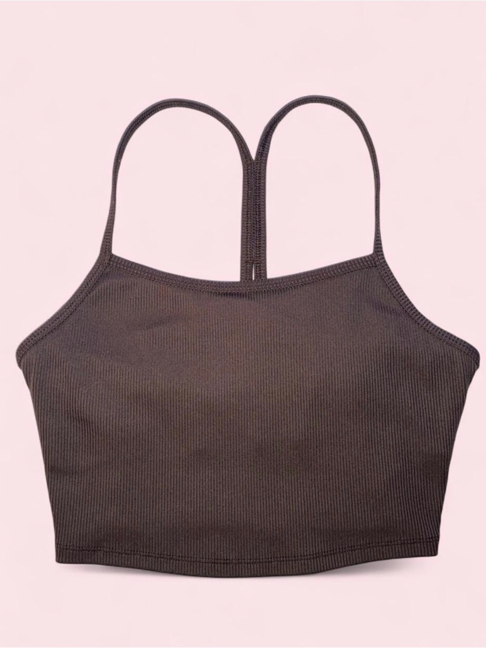 ALO Yoga Brown Ribbed Cropped Tank - XS
